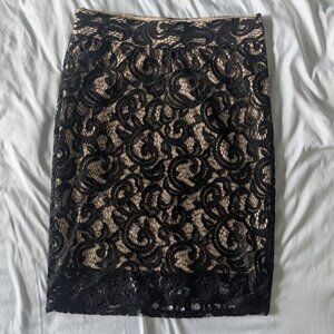 Maurices Black Lace Midi Pencil Skirt